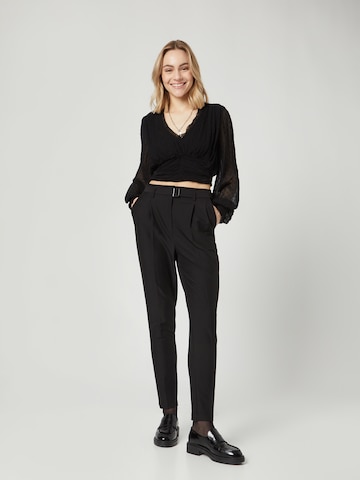 Guido Maria Kretschmer Women Regular Pleat-Front Pants 'Erika' in Black