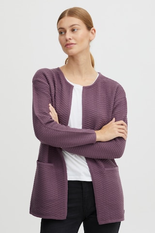 Oxmo Knit Cardigan in Purple: front