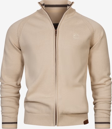 INDICODE JEANS Strickjacke 'Arutemia' in Beige: Vorderseite