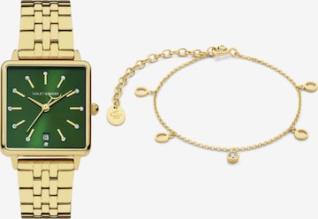 Montre à affichage analogique Violet Hamden en or : devant