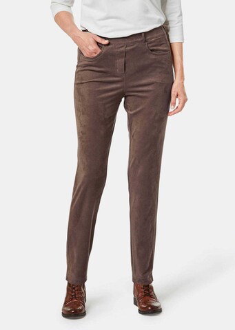 Coupe slim Pantalon Goldner en marron : devant