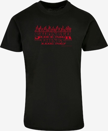 ABSOLUTE CULT Shirt 'Stranger Things - Flames' in Black: front