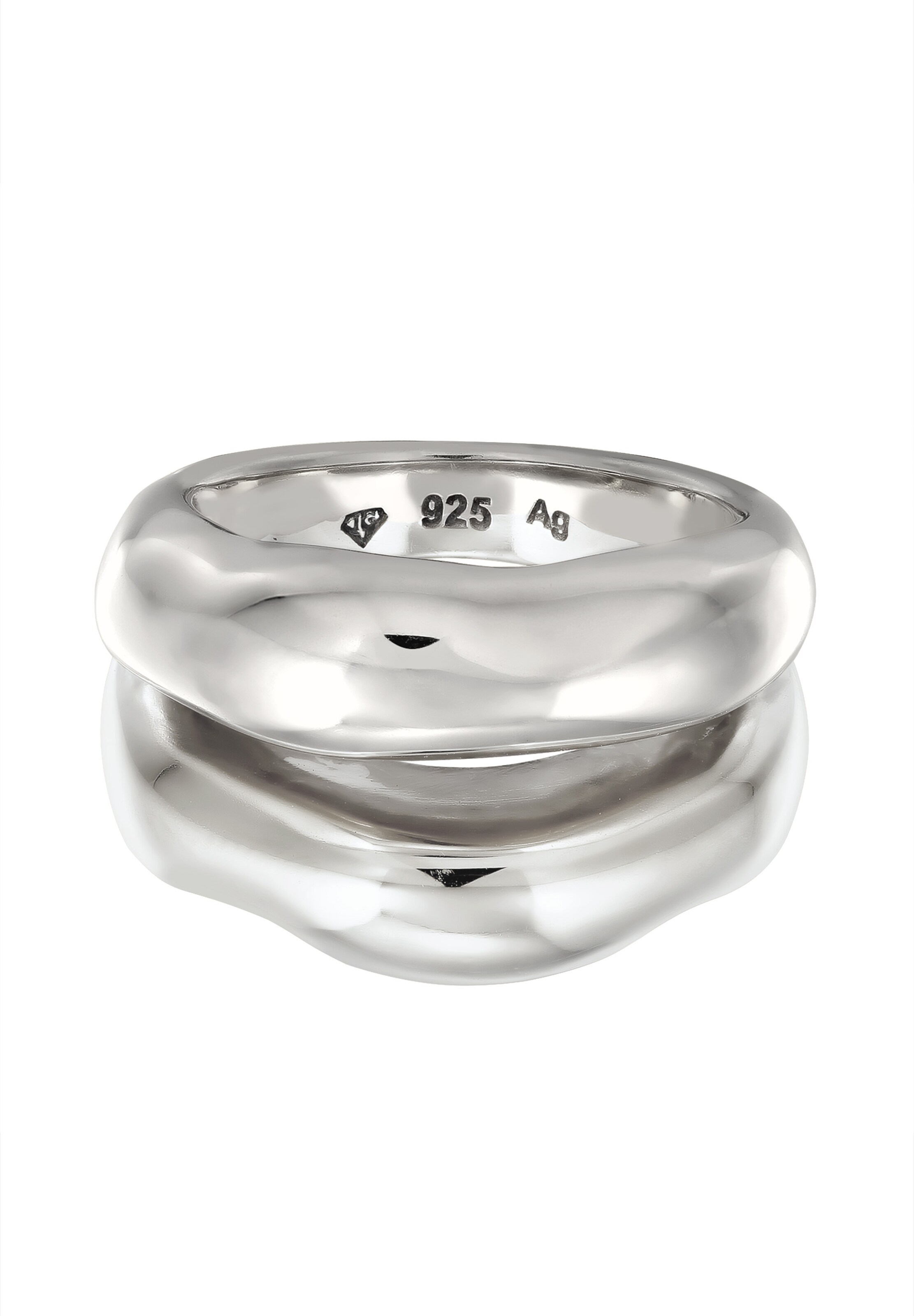 ELLI PREMIUM Ring 'Chunky Organic' in Silber