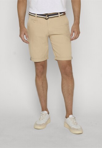 INDICODE JEANS - Regular Calças chino 'Royler' em bege: frente