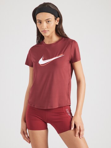 NIKE - Camiseta funcional 'ONE SWSH' en rojo: frente