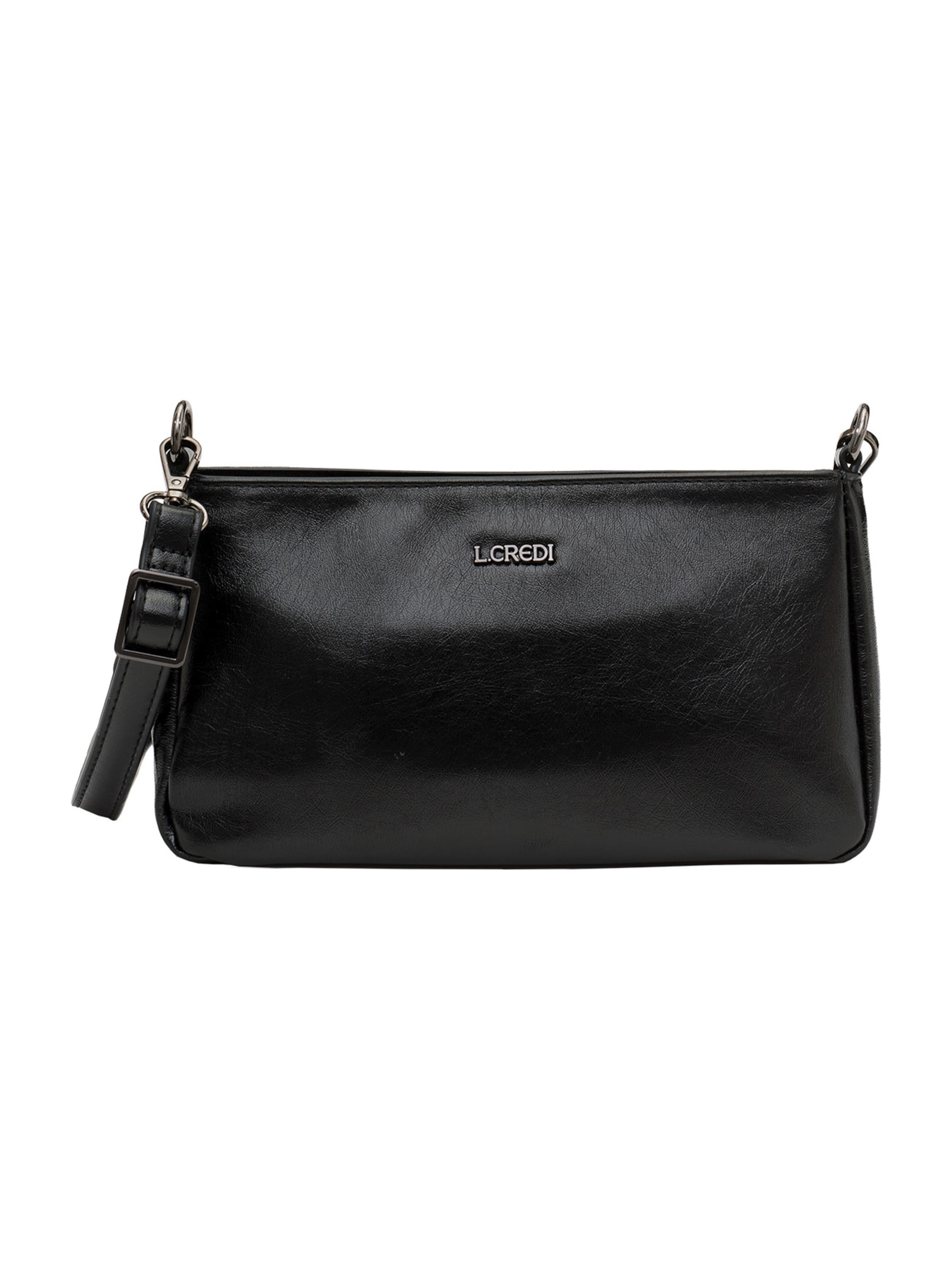 L.CREDI Tasche 'Pamela' in Schwarz: Vorderseite