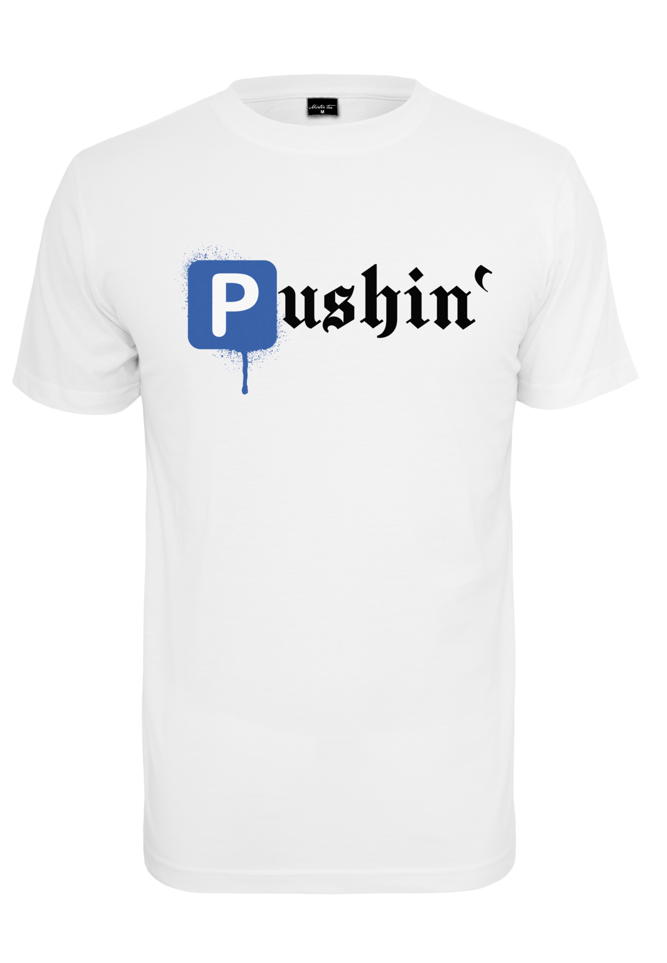 MT Men T-Shirt 'Pushin' in Weiß: Vorderseite
