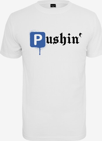 MT Men Shirt 'Pushin' in Wit: voorkant