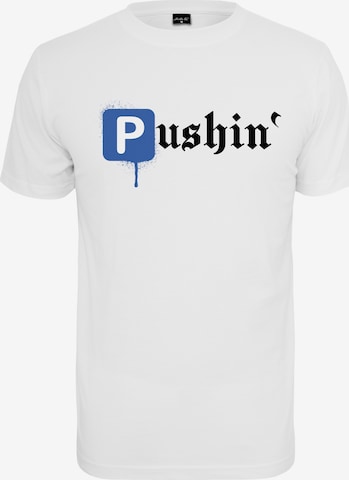 MT Men Shirt 'Pushin' in Wit: voorkant
