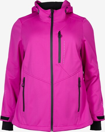 Zizzi Weatherproof jacket 'KALUKA' in Pink: front