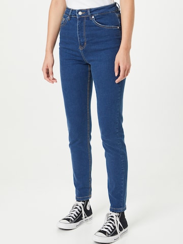 Nasty Gal Slimfit Jeans in Blauw: voorkant