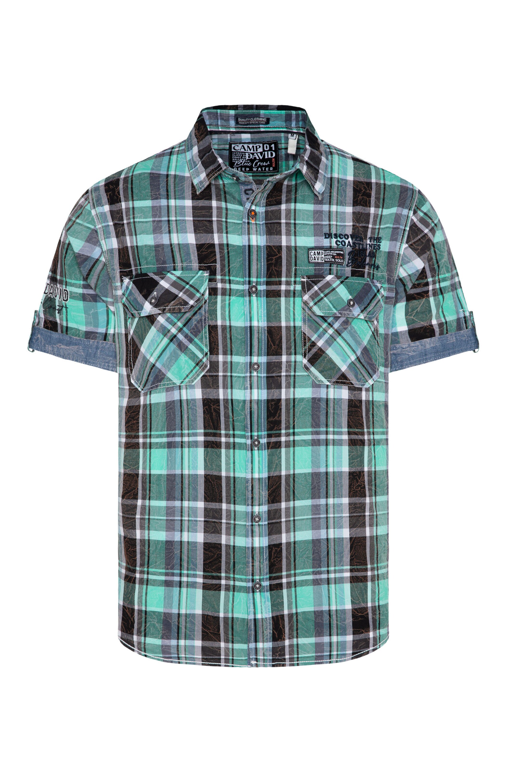 CAMP DAVID Skjorte i grøn: forside