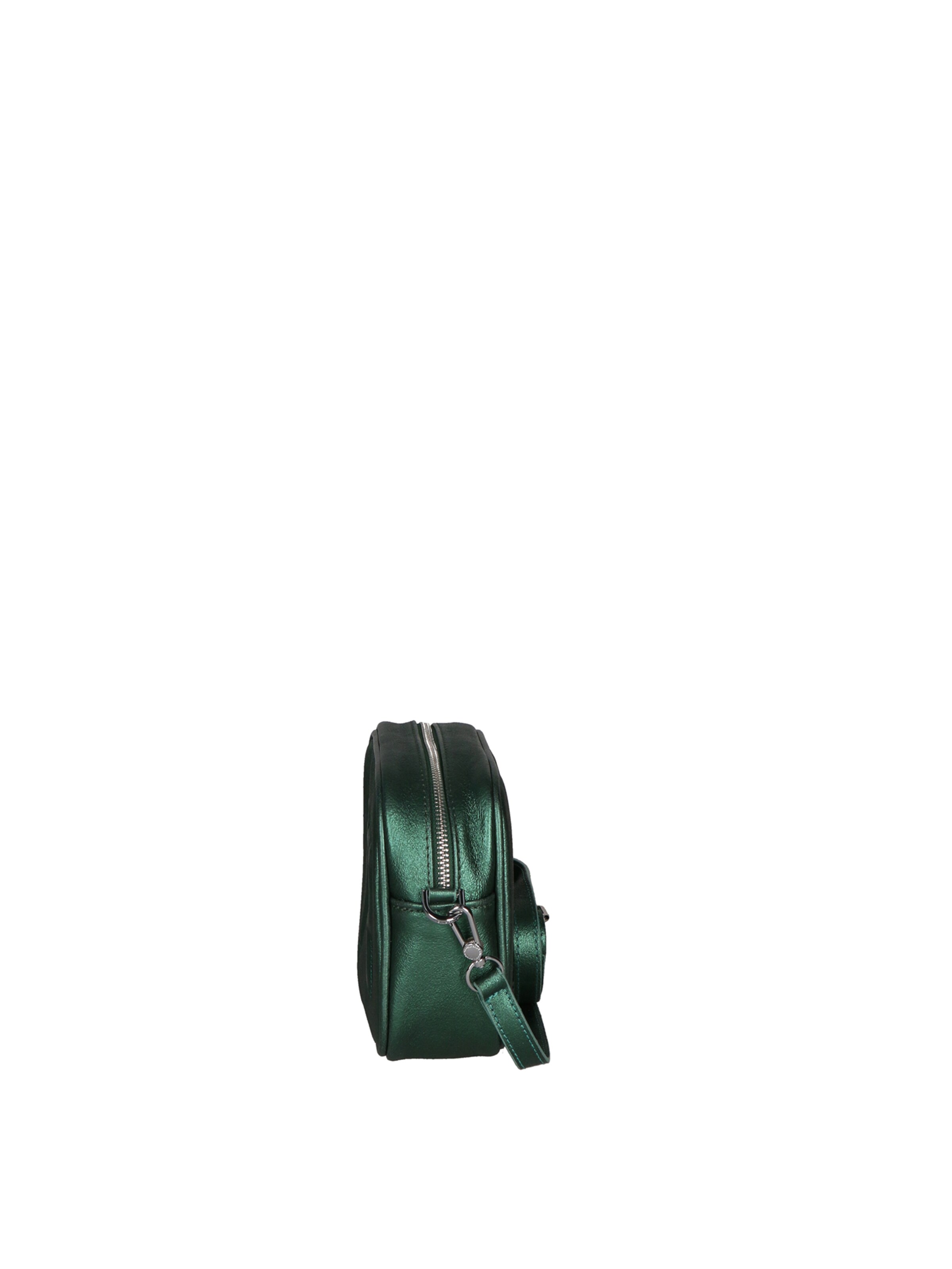 Borsa a tracolla 'Borsa a Tracolla Donna Pelle Laminata con Zip' di Virginia Rhinè in verde