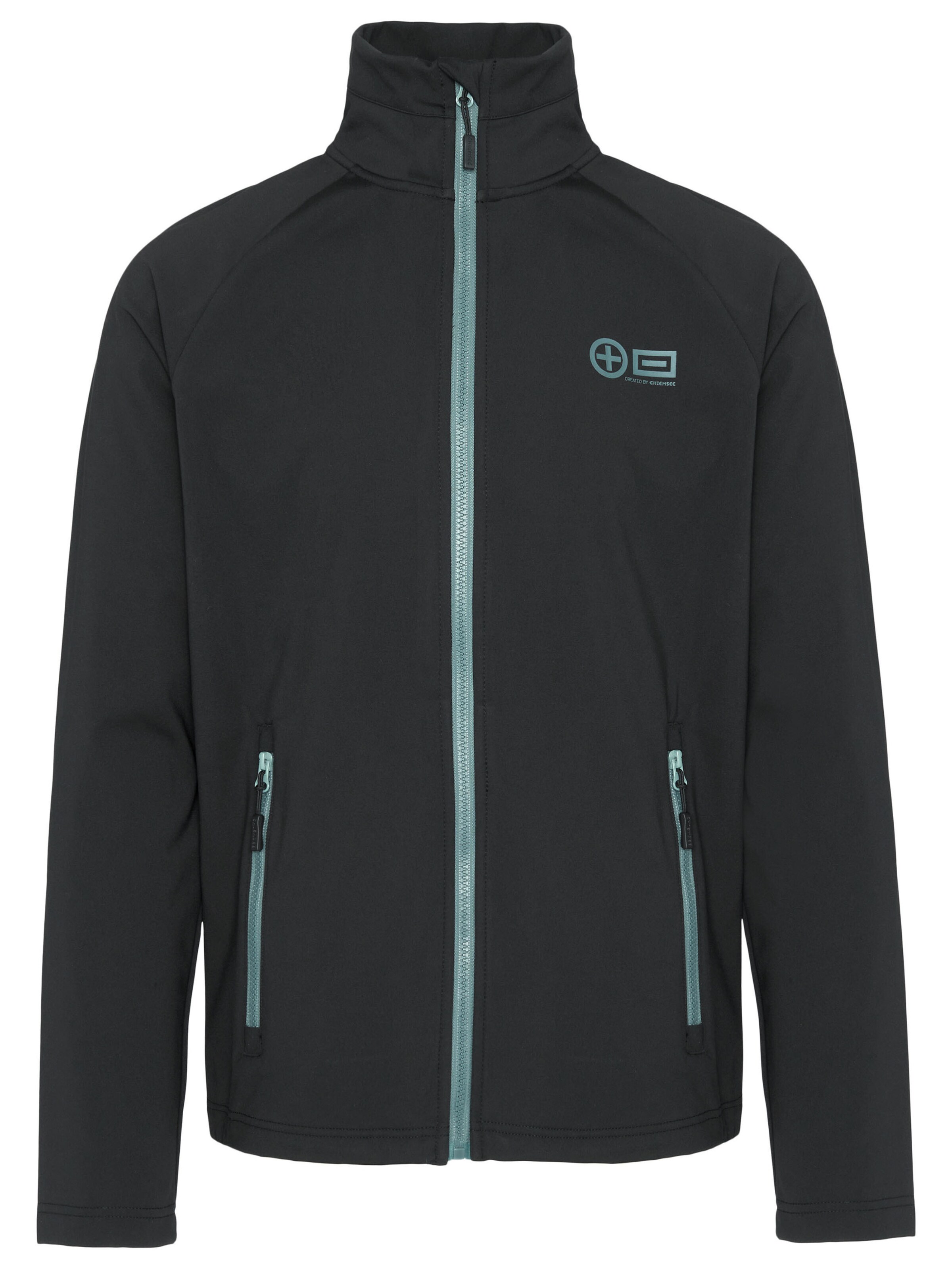 CHIEMSEE Fleece Jacket ' mit Kontrastdetails ' in Black: front