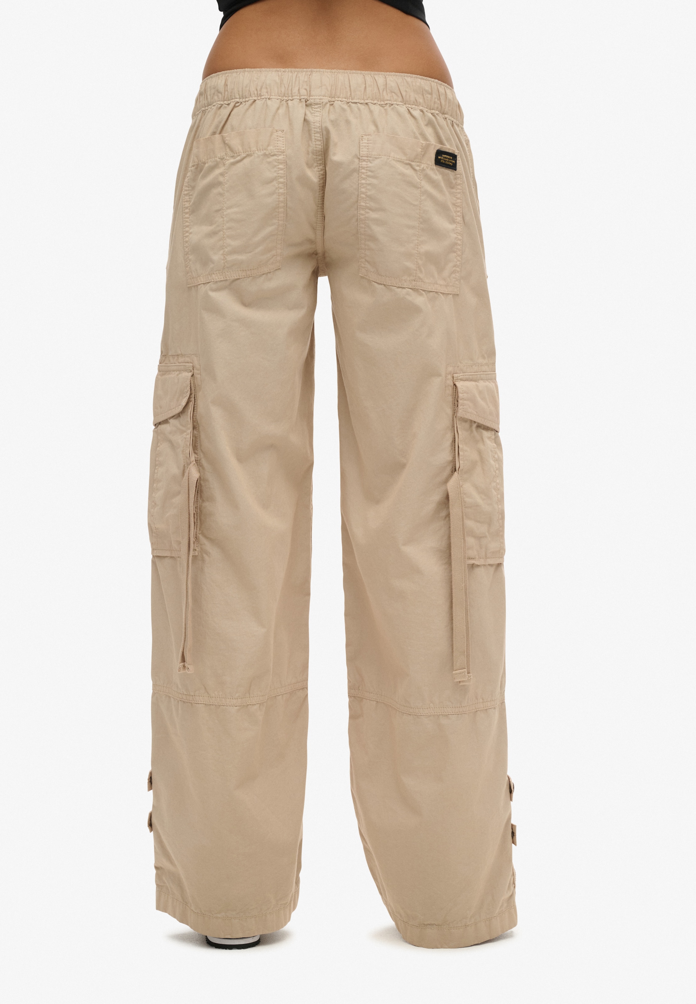 Superdry & Co Wide leg Cargo Pants in Beige