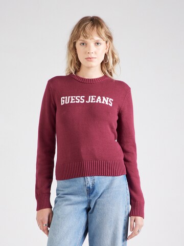 GUESS JEANS Sweter w kolorze fioletowy: przód