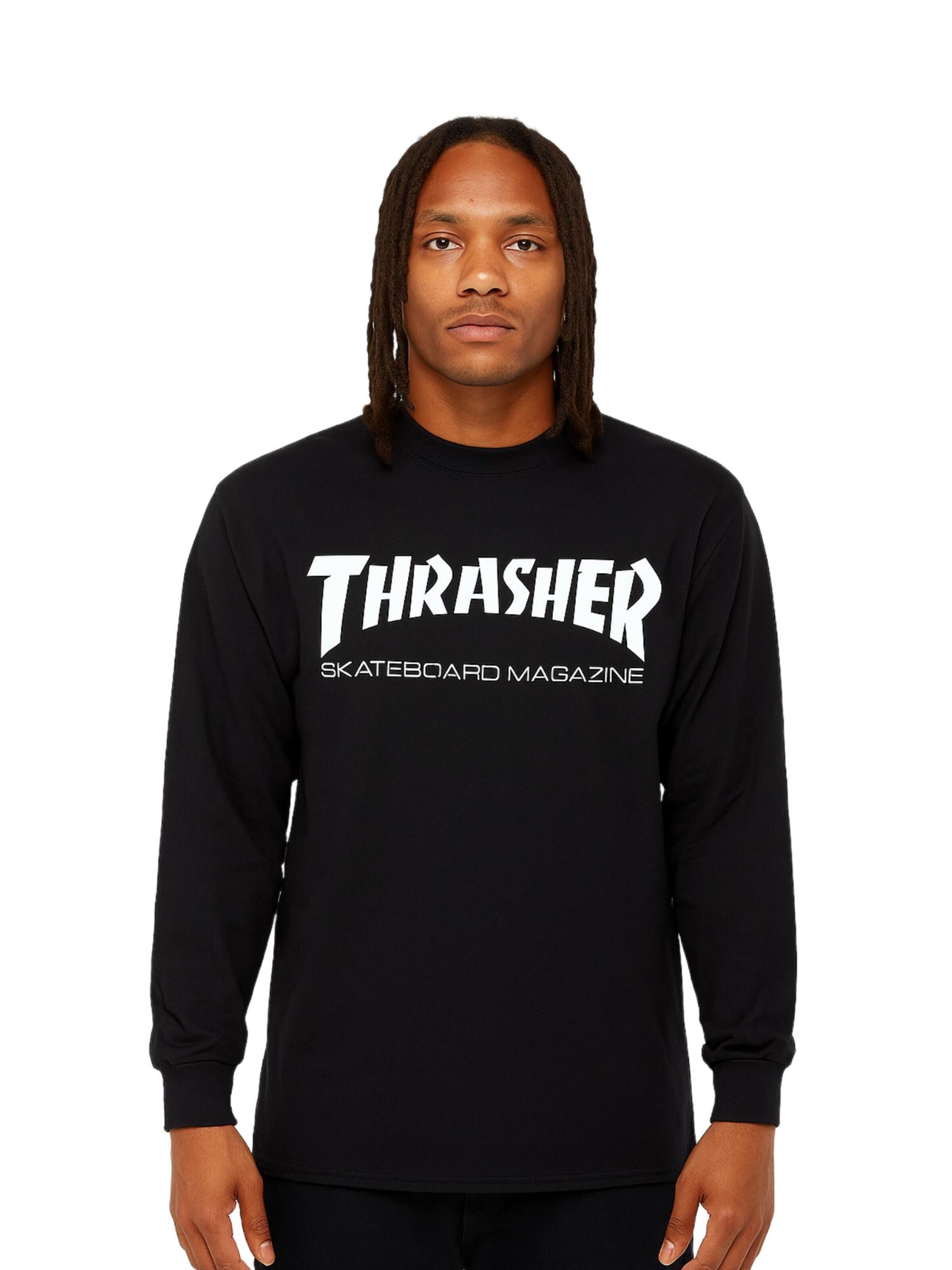 THRASHER T-shirt 'SKATE MAG' i svart: framsida