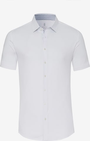 DESOTO Slim fit Button Up Shirt in White: front