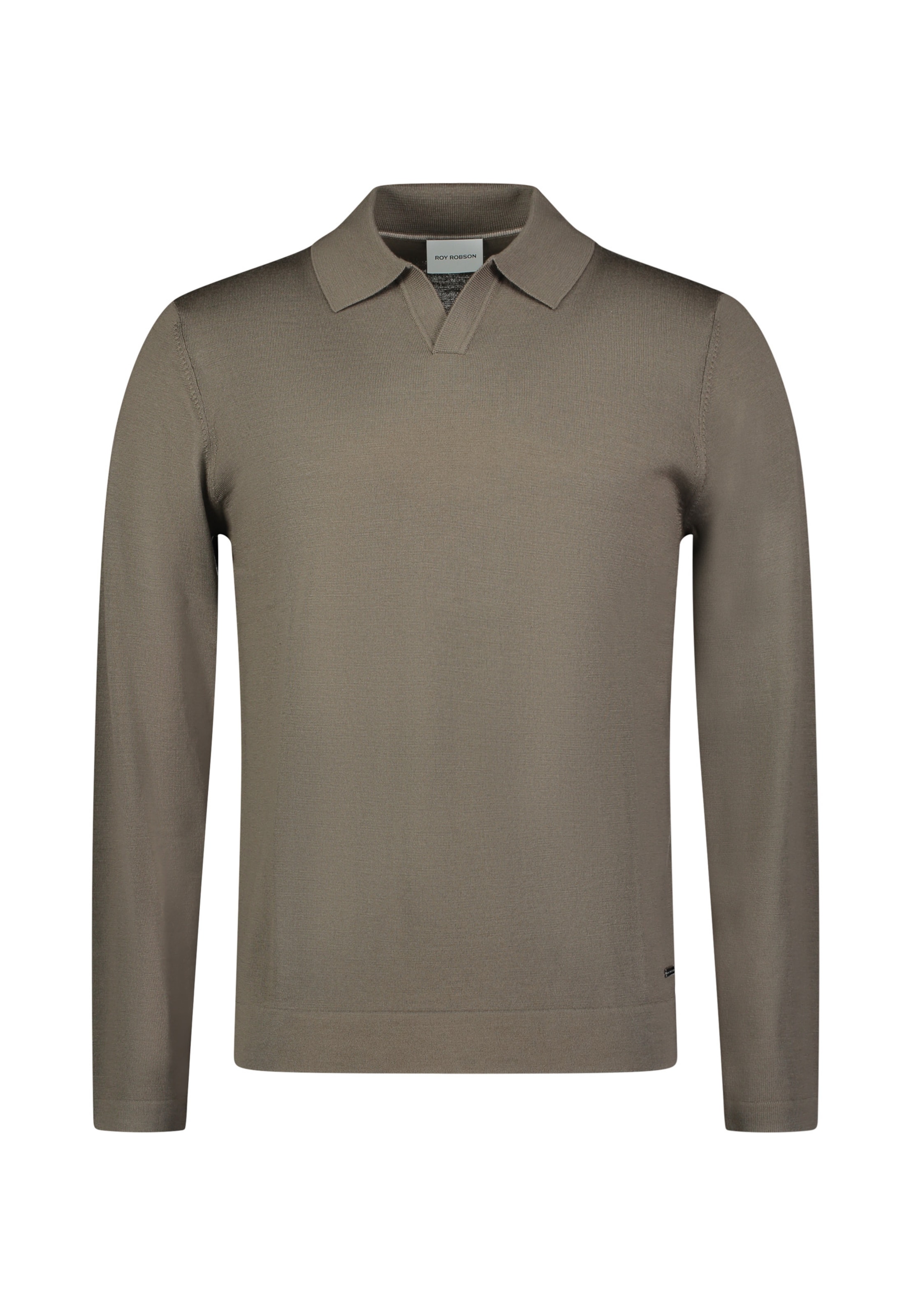 ROY ROBSON Strickpolopullover in Braun: Vorderseite