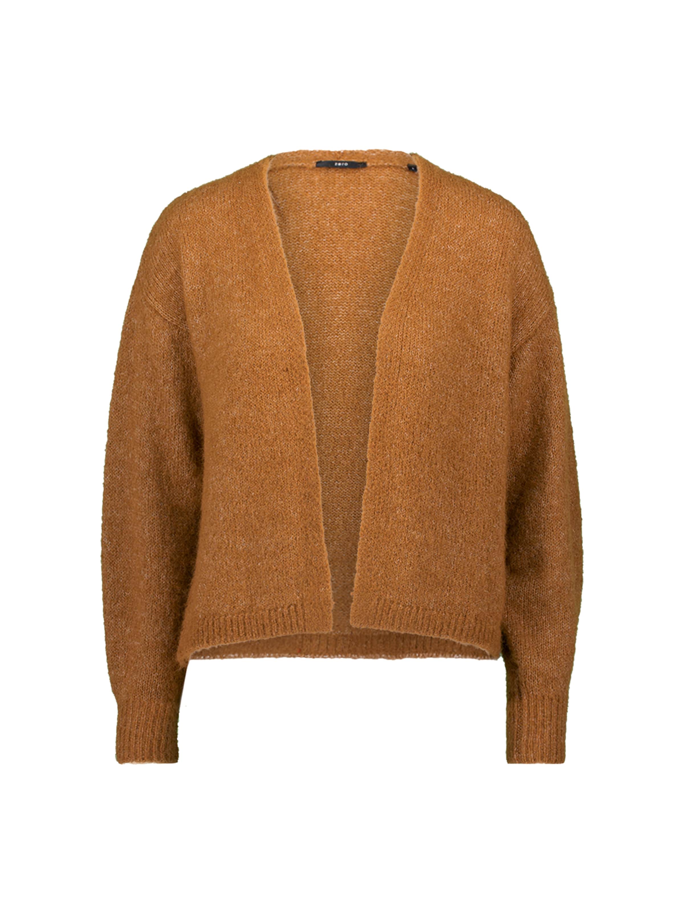 zero Knit Cardigan in Brown: front