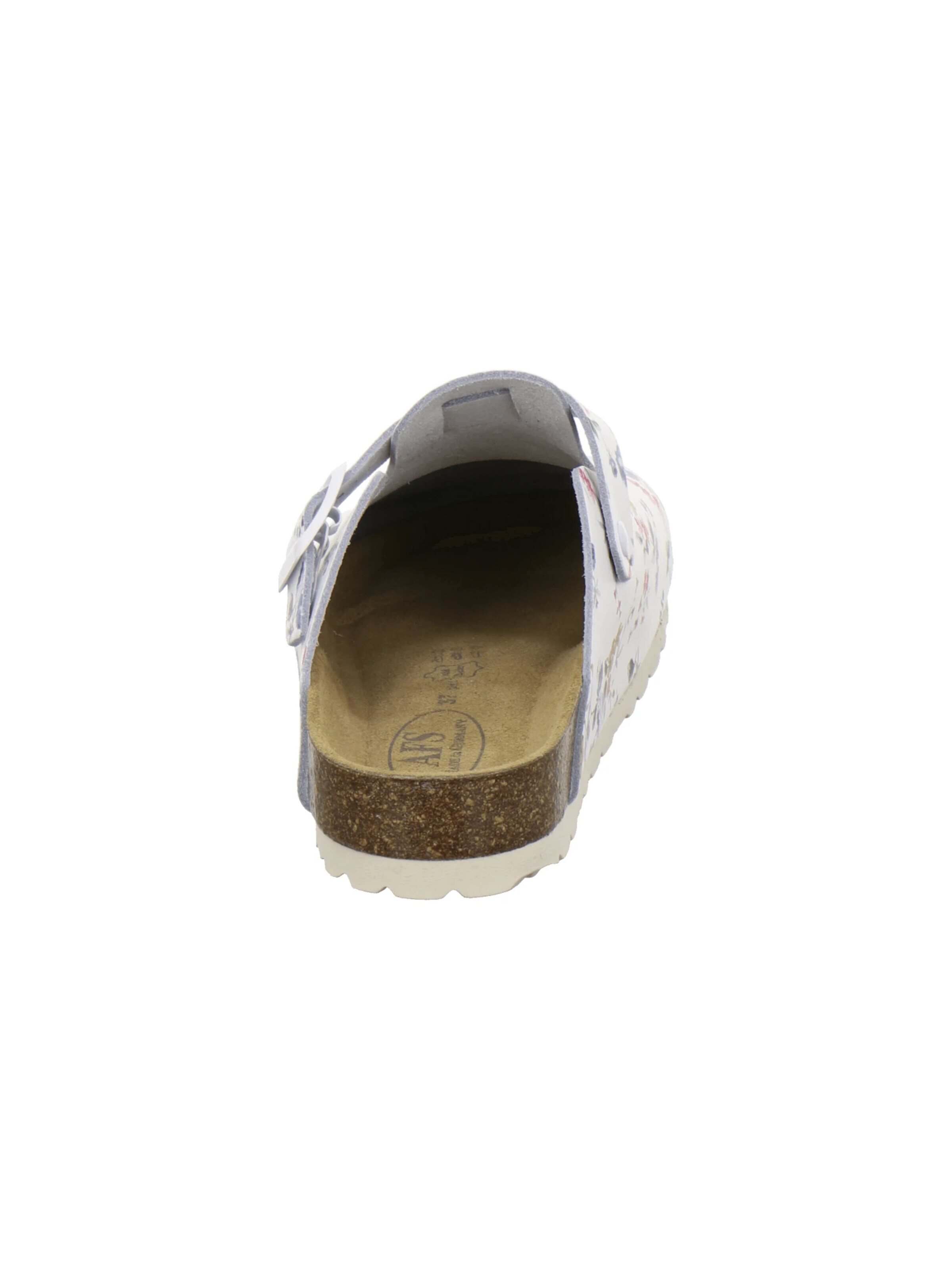 AFS-Schuhe - Zuecos 'Clogs Damen Leder weiß-flower' en blanco