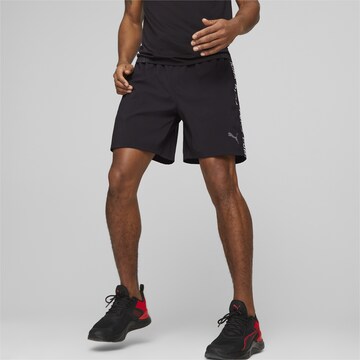 PUMA - Regular Calças de desporto em preto: frente