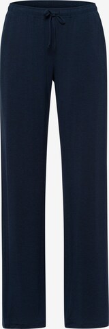 Hanro Pajama Pants ' Natural Elegance ' in Blue: front