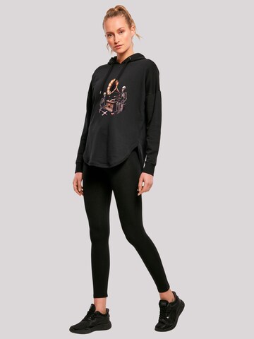 F4NT4STIC Sweatshirt 'Gothic Skeleton Vintage Vinyl Plattenspieler' in Black