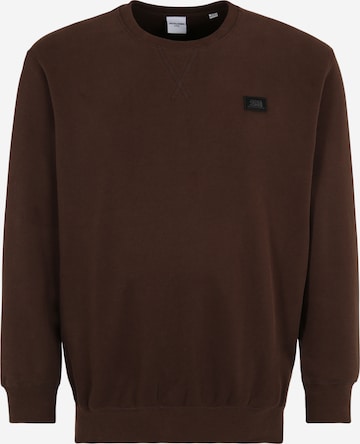 Jack & Jones Plus Sweatshirt in Bruin: voorkant