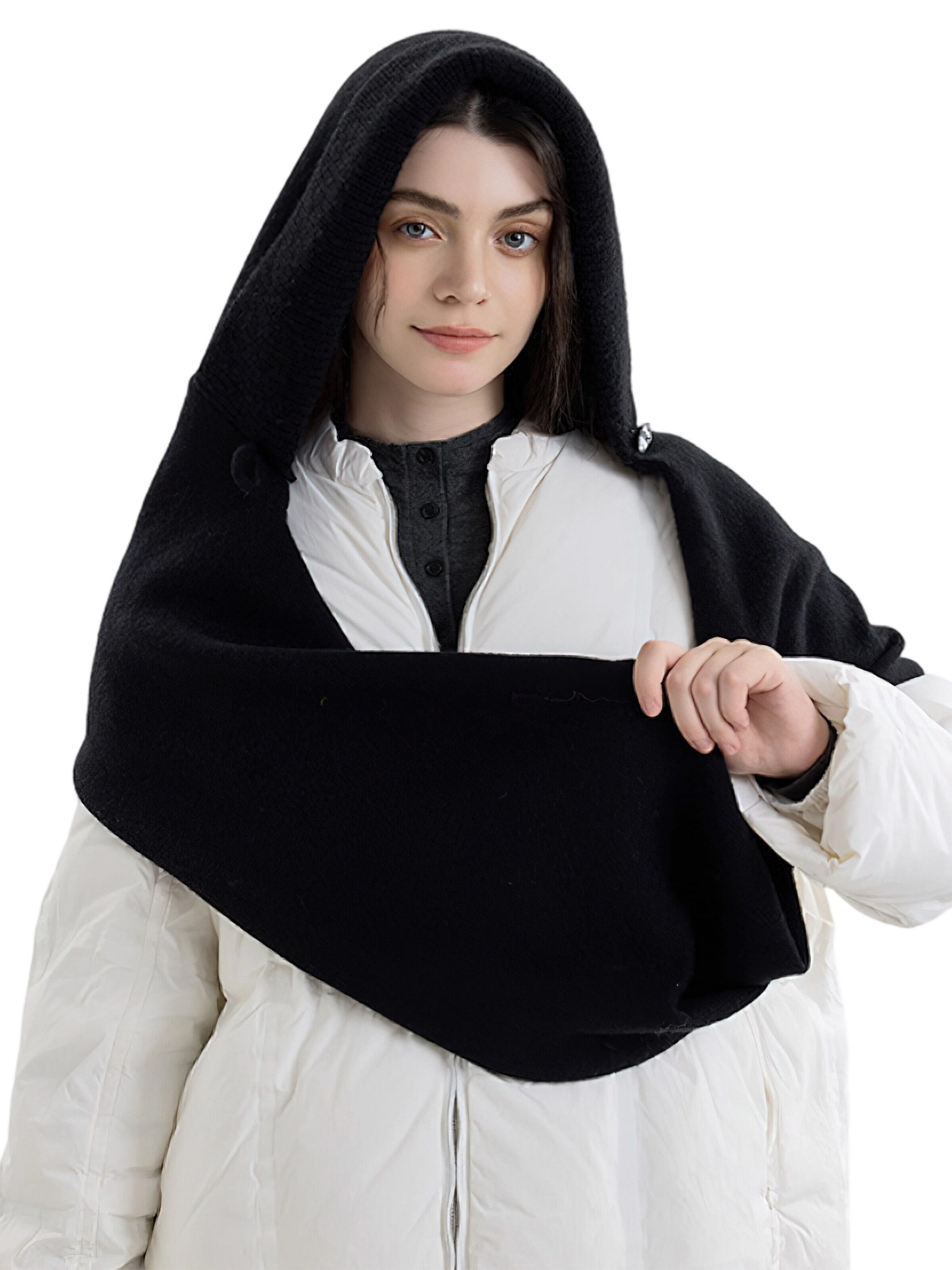 Magicshe Hat 'Strick Kapuzenschal Balaclava' in Black