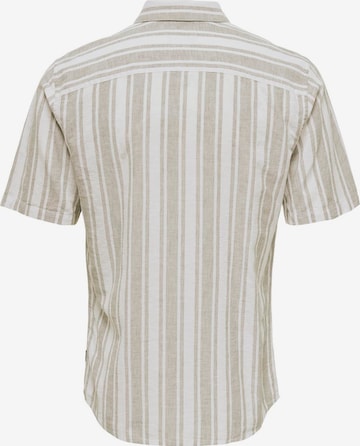 Only & Sons Slim fit Koszula 'CAIDEN' w kolorze beżowy