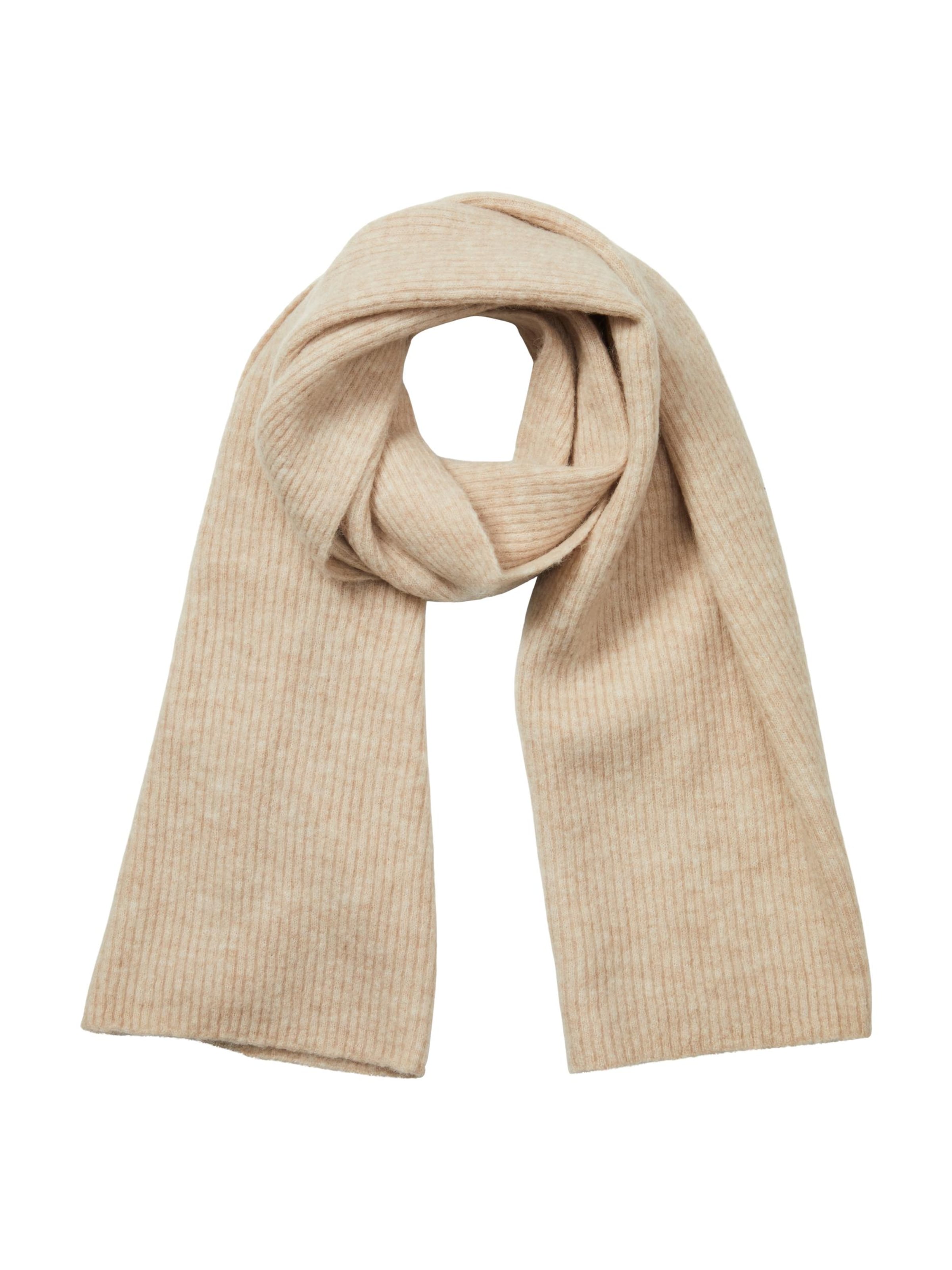 SELECTED Sjal 'Maline' i beige: forside