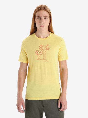 ICEBREAKER Toiminnallinen paita 'Tech Lite II Giant Ferns' värissä keltainen: edessä