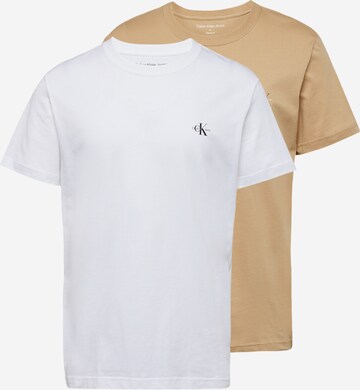 Calvin Klein Jeans T-shirt i beige: framsida