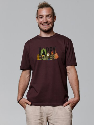 Watapparel Shirt 'Happy Camper' in Rood: voorkant