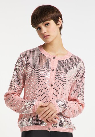 myMo at night Knit Cardigan in Pink: front