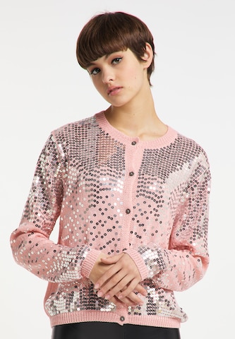 myMo at night Knit Cardigan in Pink: front