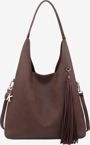 Borsa a mano 'Borsa a mano donna Kassandra Éclaire poliestere chiusura zip' di Kassandra in marrone: frontale