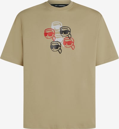 Marškinėliai iš Karl Lagerfeld, spalva – alyvuogių spalva / raudona / juoda / balta, Prekių apžvalga