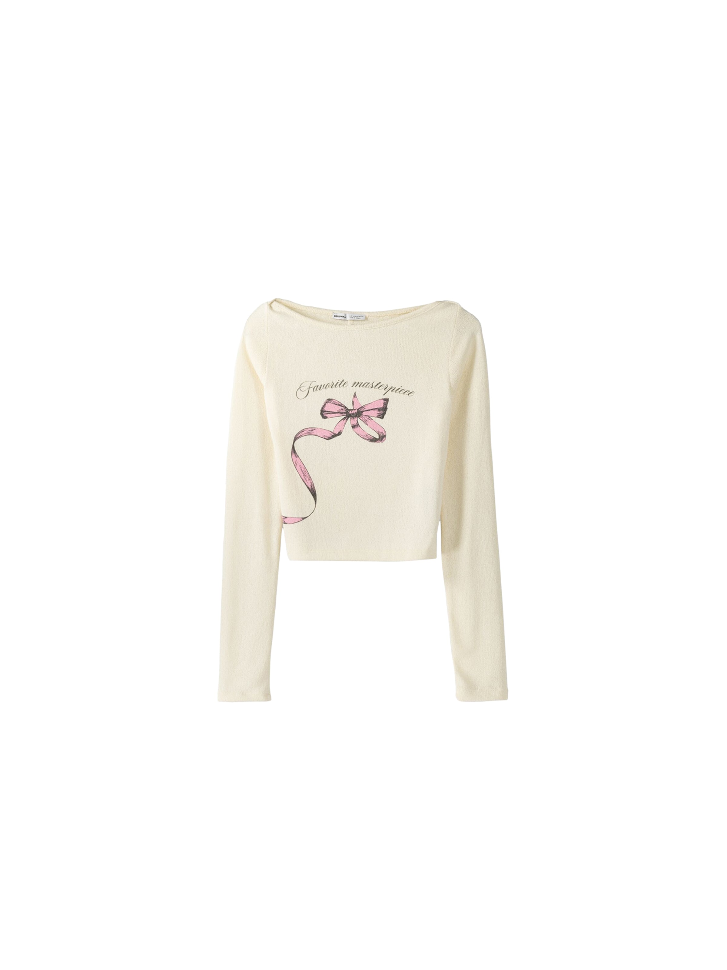 Pull-over Bershka en beige : devant