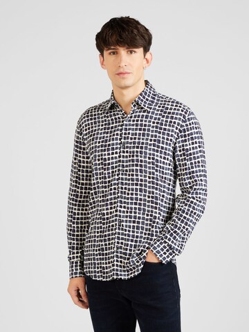 HUGO Regular fit Button Up Shirt 'Ermo' in Blue: front