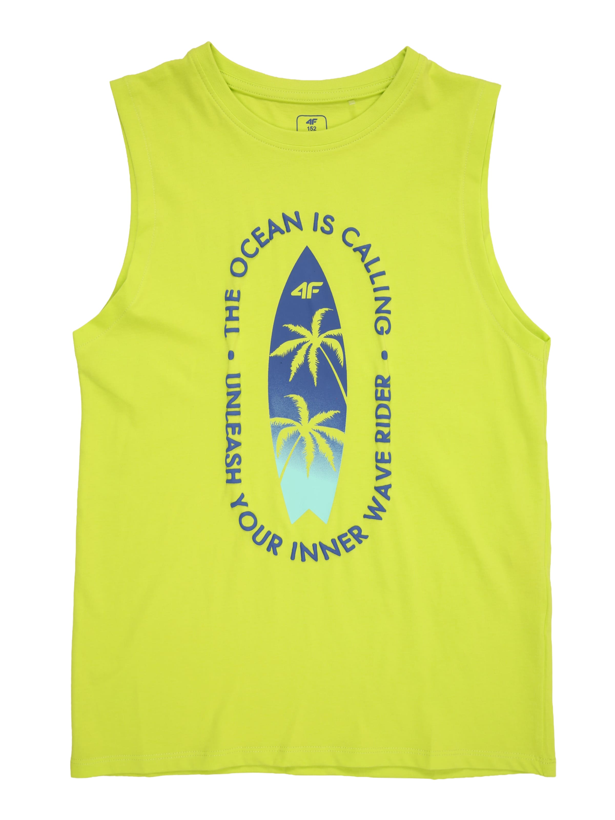 4F Junior Функционална тениска в зелено: отпред