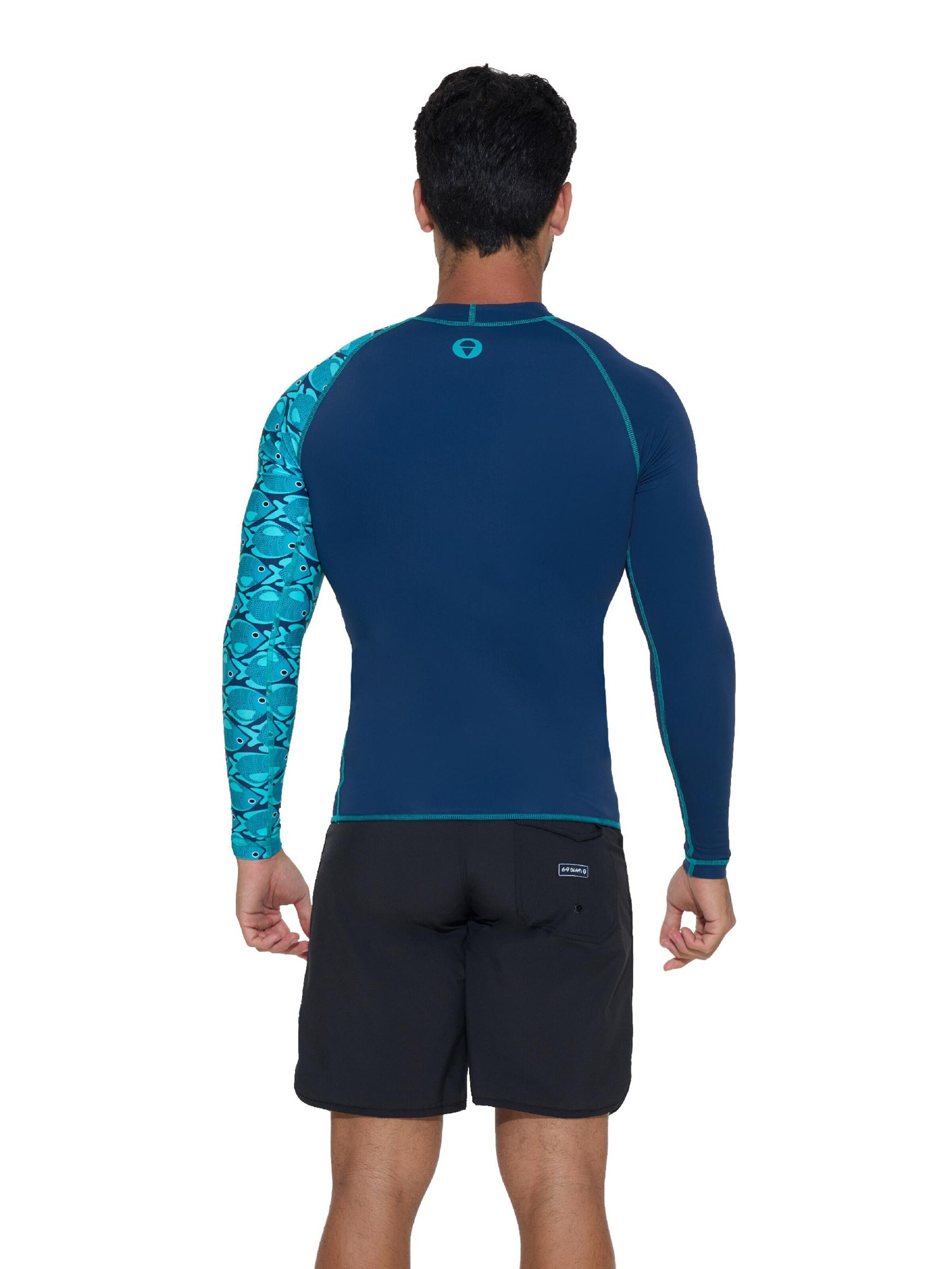 69Slam - Camiseta funcional 'DIEGO UPF50 FISHES' en azul