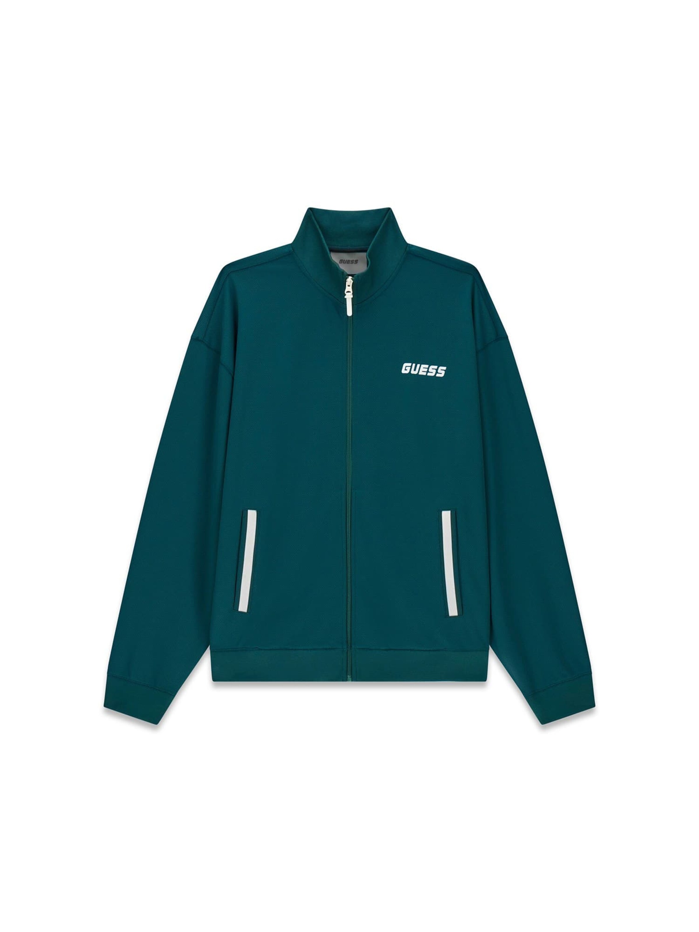 GUESS Sweatjacke in Grün: Vorderseite