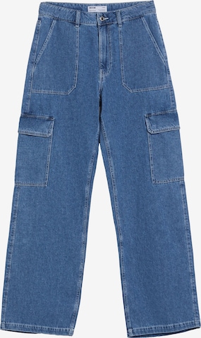 Bershka Cargo jeans in Blue: front