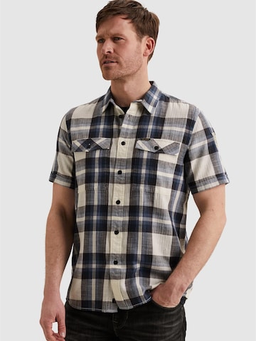 Coupe regular Chemise 'Shirt with check pattern and chest pockets' PME Legend en bleu