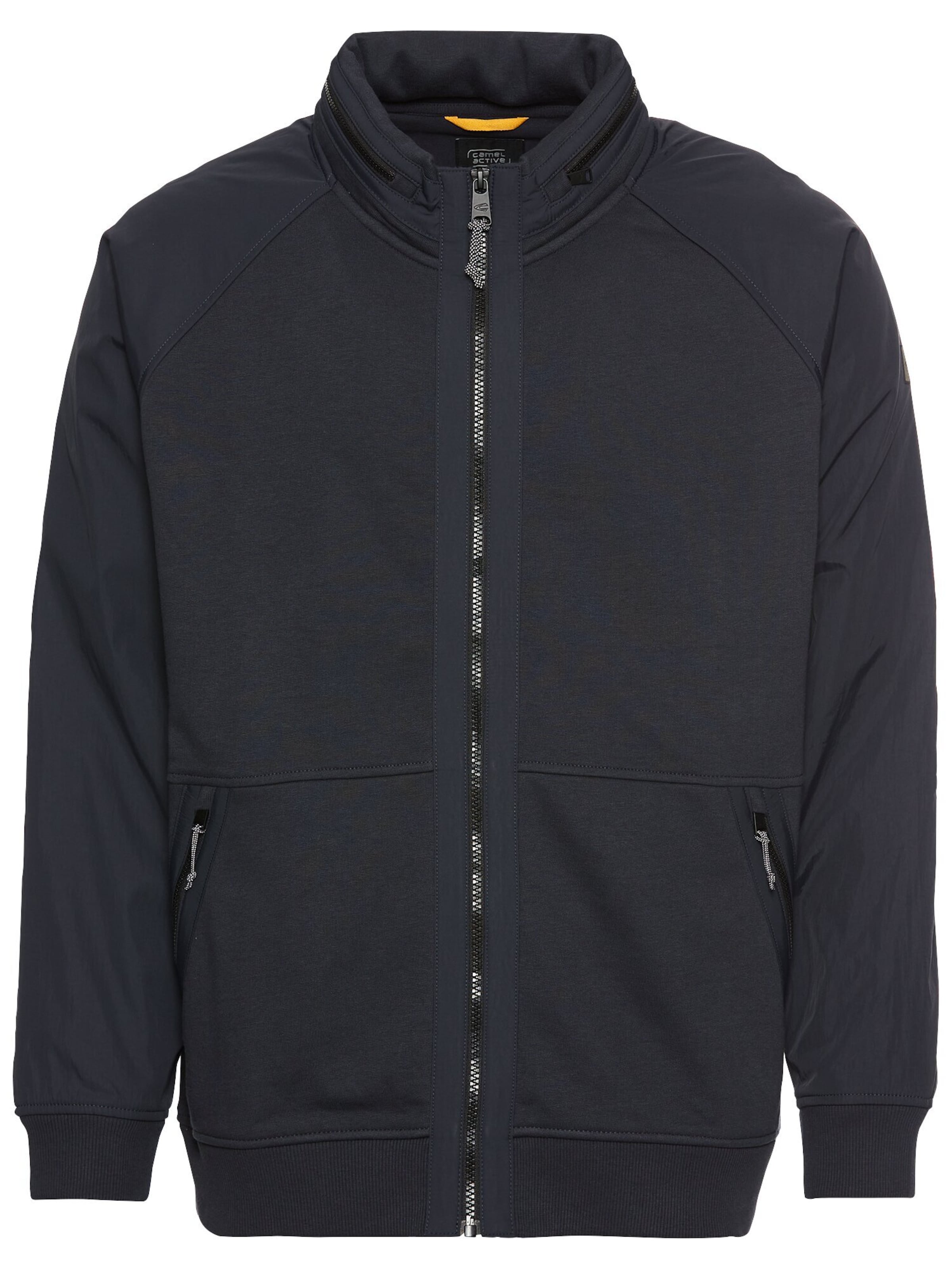 CAMEL ACTIVE Sweatjacke mit einrollbarer Kapuze in Blau: Vorderseite