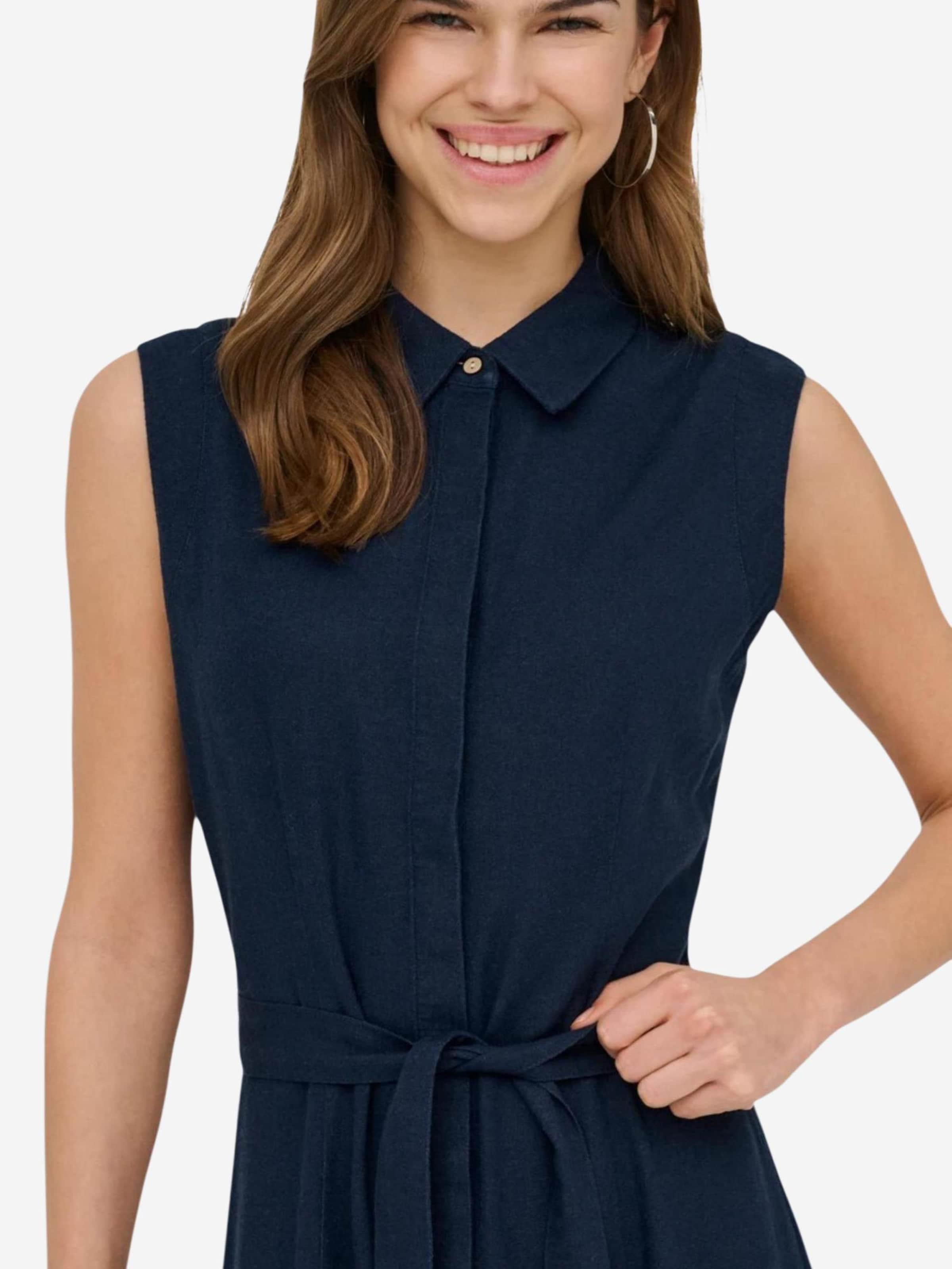 Abito 'Onlgoa Sl Linen Bl Shirt Dress Cc Pnt 15363697' di ONLY in blu