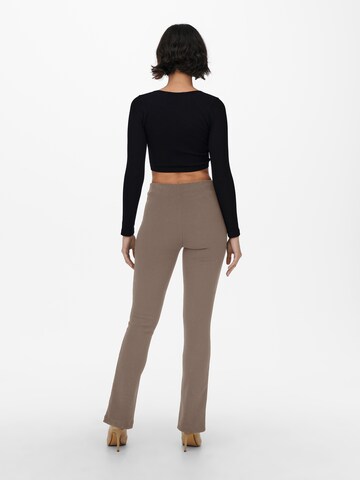 ONLY Flared Trousers 'Leonie' in Brown