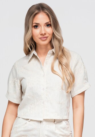 Ombre Blouse in Beige: front